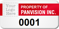 Asset Label Property of Company Name with Numbering