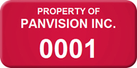 Asset Label Property of Company Name with Numbering