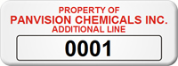 Asset Label Property of Company Name with Numbering