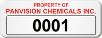 Asset Label Property of Company Name with Numbering