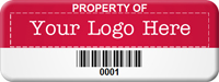 Asset Label Property of Company Name with Barcode
