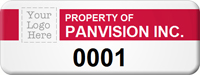 Asset Label Property of Company Name with Numbering