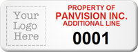 Asset Label Property of Company Name with Numbering