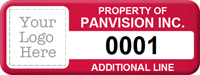 Asset Label Property of Company Name with Numbering