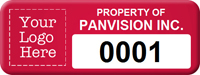 Asset Label Property of Company Name with Numbering
