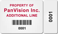 Customized 2 Part Barcode Asset Tag