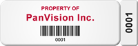 Customized 2 Part Barcode Asset Tag
