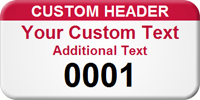 Customizable Numbered Asset Tag with Custom Header