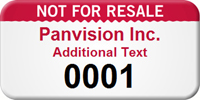 Custom Not For Resale Asset Tag with Numbering
