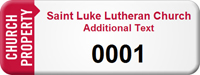 Personalized Church Property Asset Tag with Numbering