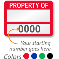 PROPERTY OF      (fill in blank) Label