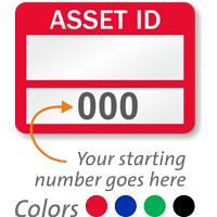 Asset ID  Prenumbered Labels (Pack of 100)