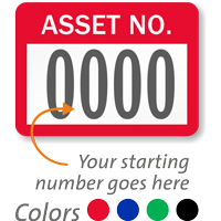 Asset Number  Prenumbered Labels (Pack of 1000)