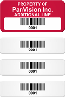 Custom Colored Multipart 4 in 1 Barcode Asset Tag