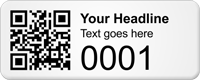 QR Code Asset Tag Write Headline and Text