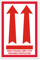Inside Packages Comply Prescribed Specification Label