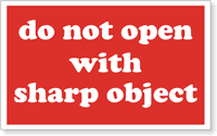 Do Not Open Sharp Object Label