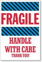 Fragile Handle Care Label