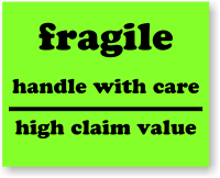 Fragile Handle Care High Value Label