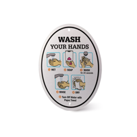 Wash Your Hands Diamond Plate Door Sign