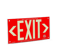 Red background wording EXIT