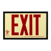 Photoluminescent Framed Red Acrylic Exit Sign