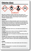 Chlorine Gas Chemical GHS Label 7.75in. x 4.75in.