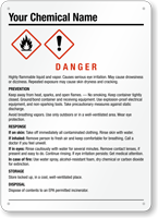 Customizable GHS Sign Add Chemical Name Pictograms Hazards