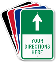 Customizable Parking Lot Directions Sign Ahead Arrow