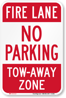 Fire Lane No Parking Tow Sign