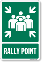 Rally Point Emergency Assembly Area Sign With Icon