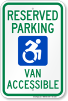 New York Reserved Parking Van Accessible Sign