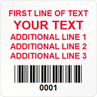 Custom 1" x 1" Square Barcode Label