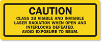 Interlocked Housing Visible Invisible Class 3B Label