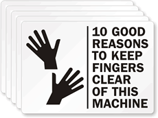 Keep Fingers Clear Machine Label (Pack Of 5)