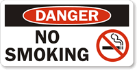 Danger No Smoking Label
