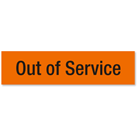 Out of Service Label, Large, 1 Card/Pack