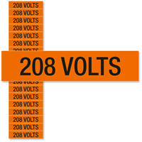 208 Volts Marker Labels Small (1/2in. x 2 1/4in.)