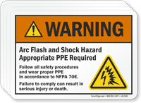 Arc Flash And Shock Hazard PPE Required Label