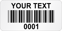 Customizable Super Economy Asset Labels With Barcode Text