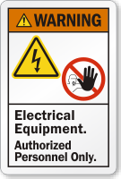 Electrical Equipment Authorized Personnel Only
