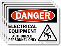 Electrical Equipment Authorized Personnel Only Label With Graphic