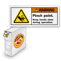 ISO Pinch Point Keep Clear Grab a Labels Dispenser Box