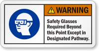 Safety Glasses Required Beyond Point