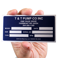 Rectangular Equipment Name Plate