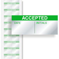 Accepted Calibration Labels, Green On Silver