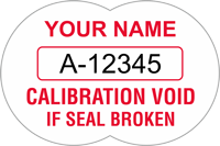 Custom Calibration Void If Seal Broken Label