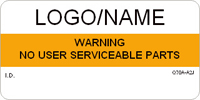 Warning   No User Serviceable Parts Label
