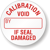 CALIBRATION BY VOID IF SEAL DAMAGED