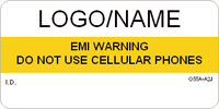 EMI Warning, Don't Use Cellular Phones Label